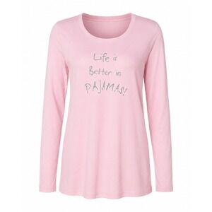 Addison‎ Meadow Pink Life is Better in Pajamas Long Sleeve Sleep Top MD
